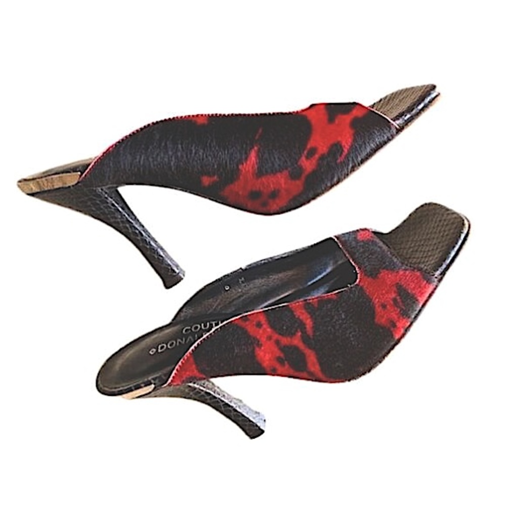 Vintage Donald J. Pliner Couture Calf Hair High Heel Mules
